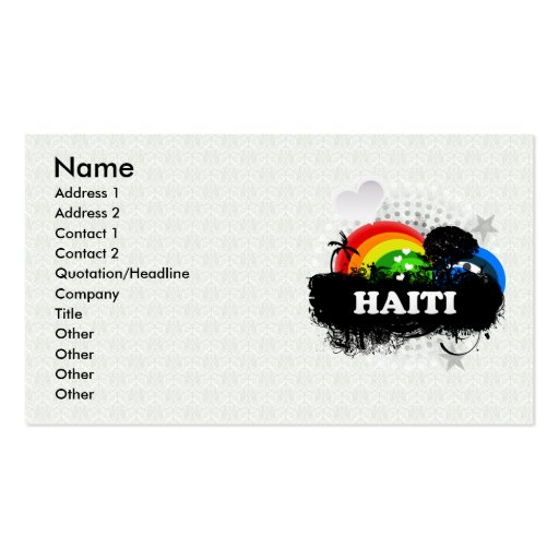 Cute Fruity Haiti Business Card Templates (front side)