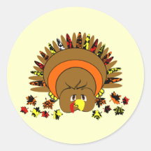 Cute Full Color Turkey Stickers