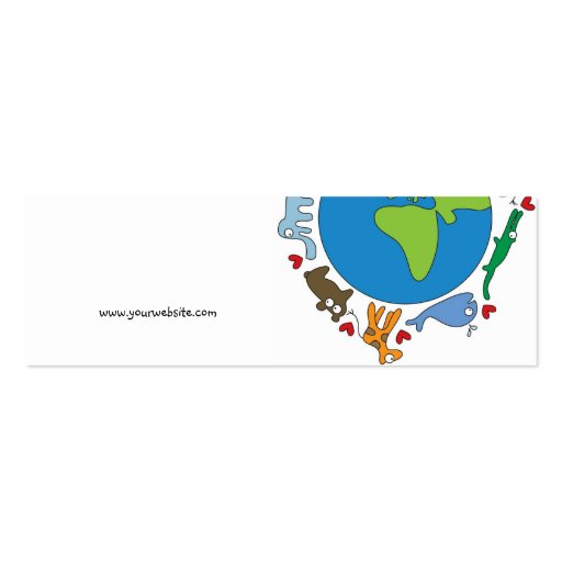 Cute Fun Cartoon Animals of The World Profile Card Business Card Templates (back side)