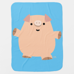 Cute Fun Cartoon Pig Baby Blanket
