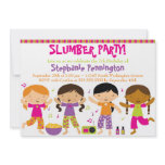 Cute fun girl's birthday slumber party invitation