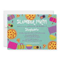 Cute fun girl's birthday slumber party invitation