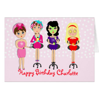 Cute Fun Girly Pamper Spa Party Theme For Girls Greeting Card