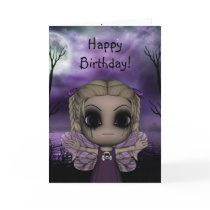 Cute Fun Gothic Fairy Happy Birthday 1 cards