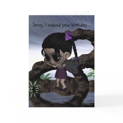 Cute Fun Gothic Fairy Happy Birthday Cards by DarkRealms