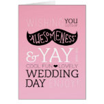 Cute fun love mustache wedding card cards