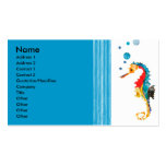 Cute Fun  Modern Sea horse Blowing Bubbles Business Card Template
