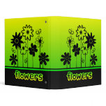 Cute Funky Assorted Flowers With Butterflies Vinyl Binder