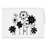 Cute Funky Assorted Flowers With Butterflies Greeting Card