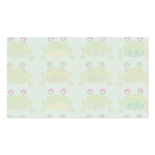 cute funky happy frogs and stripes business card (back side)