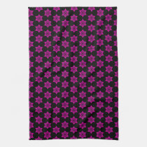 Cute Funky Pink Star pattern kitchen tea towel kitchen towels