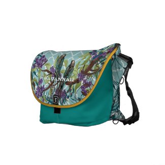 Cute Funky Vintage Birds You Choose Colors rickshawmessengerbag