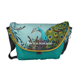 Cute Funky Vintage Peacock You Choose Colors rickshawmessengerbag