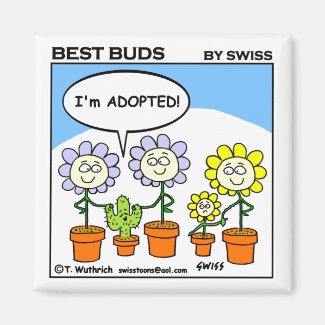 Cute Funny Adoption Cartoon Fridge Magnet