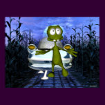Cute funny alien u.f.o in cornfield 1