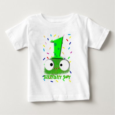 cute funny baby monster first birthday shirt