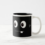 Cute funny black monster face cartoon mugs