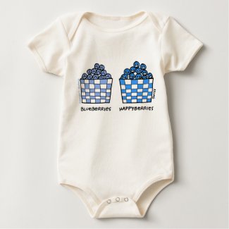 Cute Funny Blueberries Happyberries Baby Onesie shirt