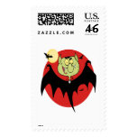 cute funny cartoon vampire bat character stamp
