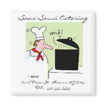 Cute Funny Catering Business Card Magnet