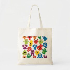 Cute Funny Colorful Monsters Pattern Bag