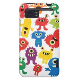 Cute Funny Colorful Monsters Pattern HTC Vivid Covers