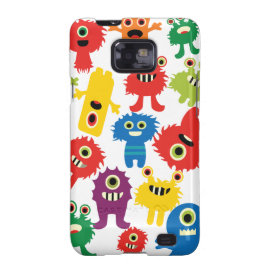 Cute Funny Colorful Monsters Pattern Samsung Galaxy S2 Cover