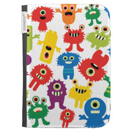 Cute Funny Colorful Monsters Pattern Kindle Keyboard Covers