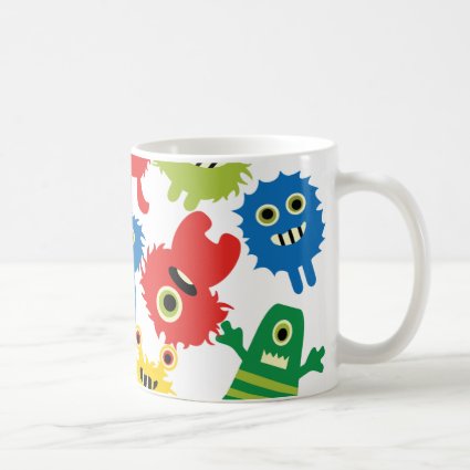 Cute Funny Colorful Monsters Pattern Coffee Mugs