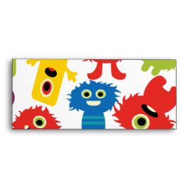 Cute Funny Colorful Monsters Pattern Envelope