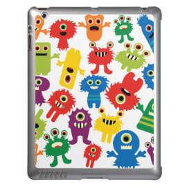 Cute Funny Colorful Monsters Pattern iPad Covers