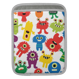 Cute Funny Colorful Monsters Pattern iPad Sleeves
