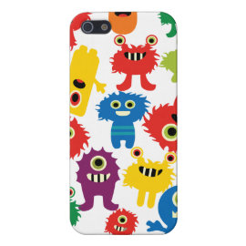 Cute Funny Colorful Monsters Pattern Cover For iPhone 5/5S