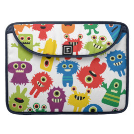 Cute Funny Colorful Monsters Pattern Sleeve For MacBook Pro