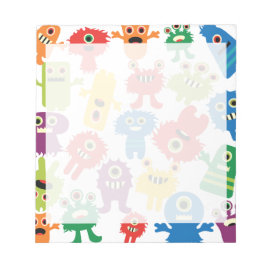 Cute Funny Colorful Monsters Pattern Memo Notepad