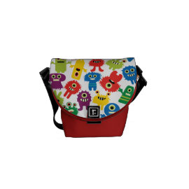 Cute Funny Colorful Monsters Pattern Messenger Bag