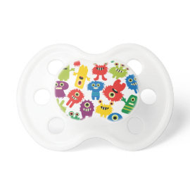 Cute Funny Colorful Monsters Pattern Pacifiers