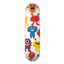 Cute Funny Colorful Monsters Pattern Skate Board