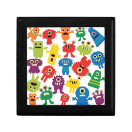Cute Funny Colorful Monsters Pattern Trinket Boxes
