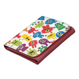 Cute Funny Colorful Monsters Pattern Wallet