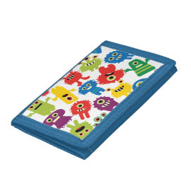 Cute Funny Colorful Monsters Pattern Tri-fold Wallets