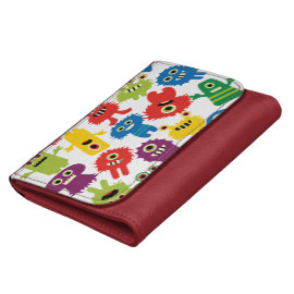 Cute Funny Colorful Monsters Pattern Wallets
