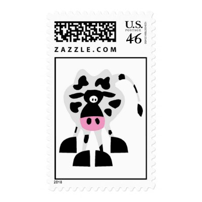 Cute Funny Cow Postage Stamp