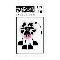 Cute Funny Cow Postage Stamp by postage_stamps Cute Funny Cow Postage Stamp