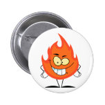 cute funny flame cartoon character button