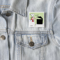 Cute Funny French Chef Cartoon Button