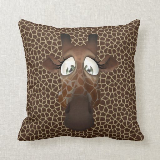 Cute Funny Giraffe Face Animal Fur Pattern Pillows Zazzle