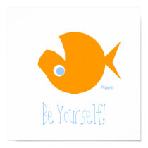 Cute Funny Nonconformist Goldfish Poster posters by Swisstoons Cute Funny Nonconformist Goldfish Poster posters