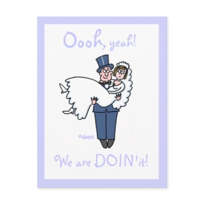 Cute Funny Offbeat Cartoon Save The Date Card Postcard