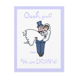 Cute Funny Offbeat Cartoon Save The Date Card postcard